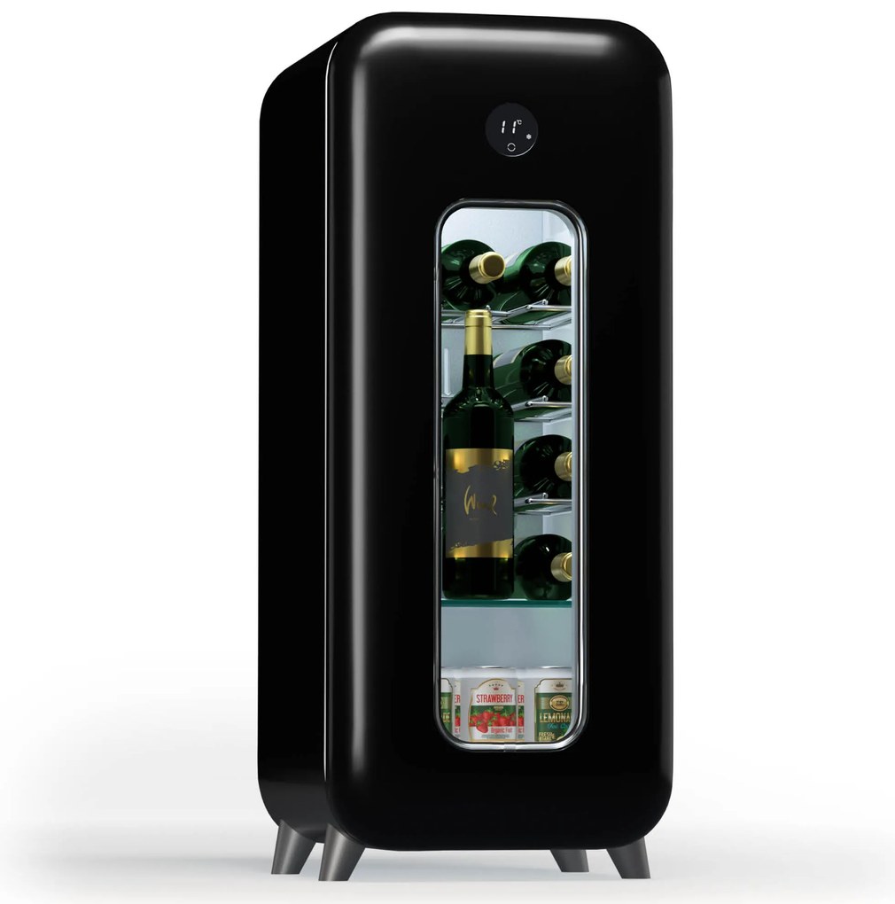 Klarstein Shirley 15 Uno. chladnička na víno, 15 fliaš, 5 - 20 °C, dotykové ovládanie, retro