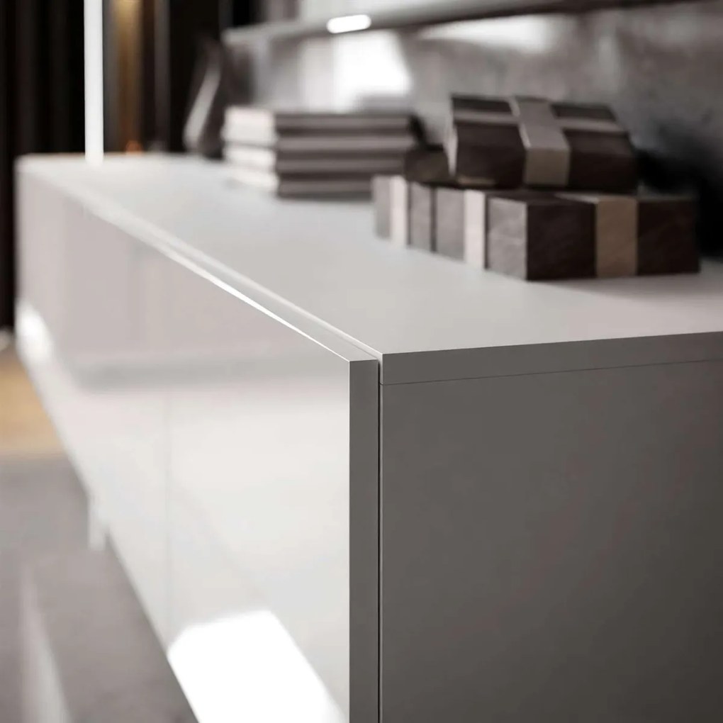 OBÝVACIA STENA ELEGANTE III BIELY LESK LED