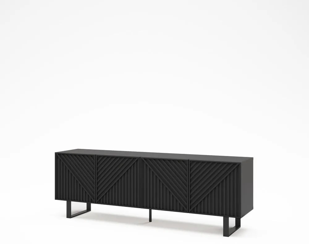 Čierny TV stolík 161x55x35 cm Peta – Marckeric