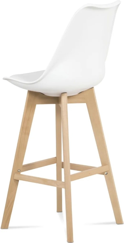 Sconto Barová stolička JULIETTE biela/buk