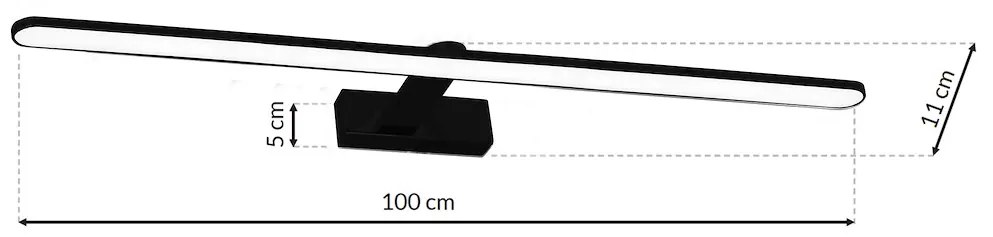 Nástenné LED svietidlo Splash, 1x LED 21w, 4000k, (100 cm), b