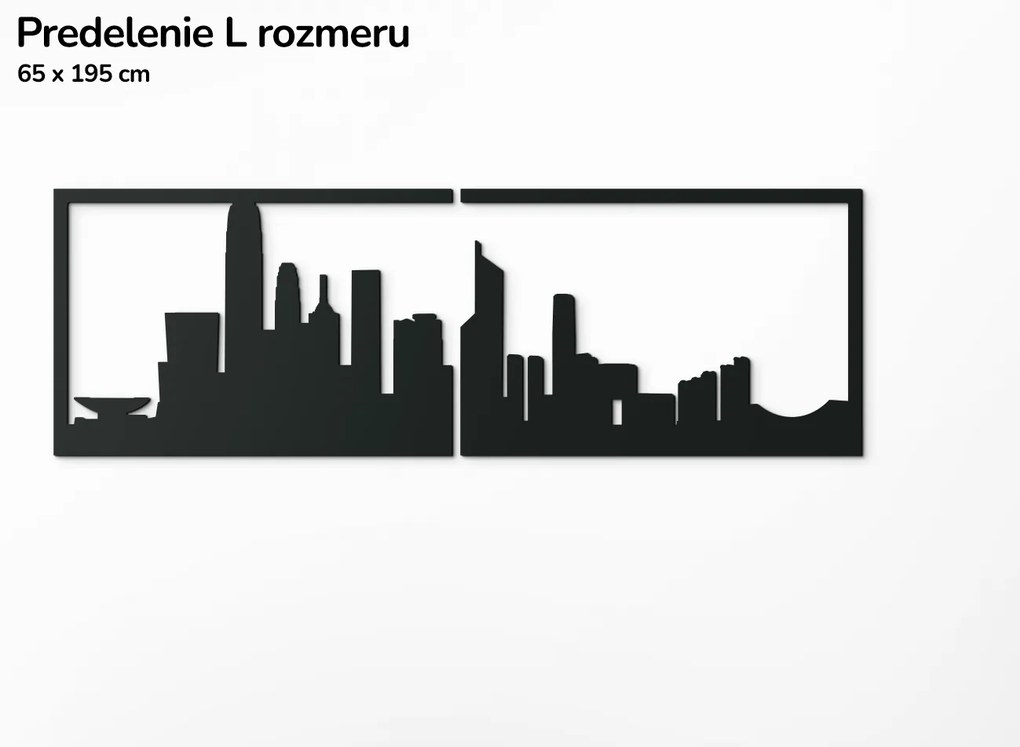 drevko Obraz Hongkong panoráma Rozmer obrazu: 29,5 x 89 cm, Farba dekorácie: Čierna
