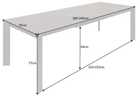Rozkladací jedálenský stôl 41383 180/240 x 95cm Antracit Ceramik  - Komfort-nábytok