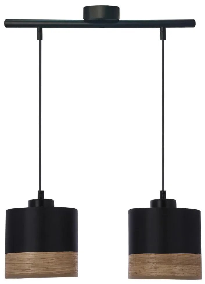 Luster na lanku PORTO 2xE27/60W/230V čierna/hnedá