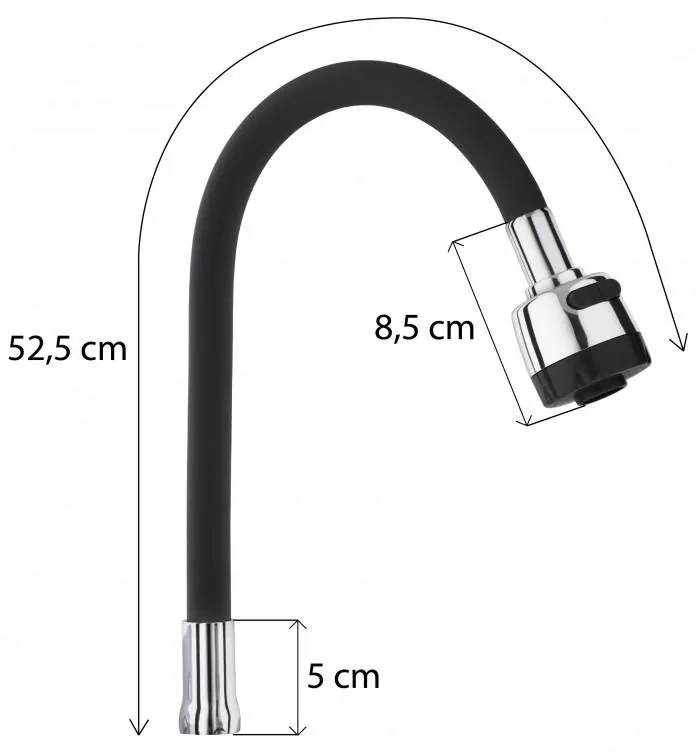 Erga Diosa, elastické rameno, čierna-chrómová, ERG-YKA-BZ.TUD-1-G-BLK