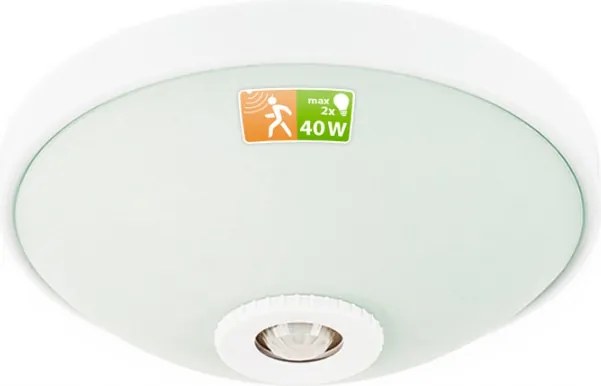 ECOLIGHT LED stropné svietidlo 2xE27 s pohybovým senzorom - sklo