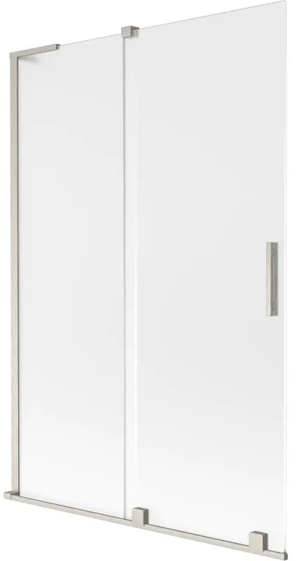 Mexen Velar L, 2-krídlová posuvná vaňová zástena 120 x 150 cm, 8mm sklo námraza, brúsená oceľ, 896-120-003-31-97