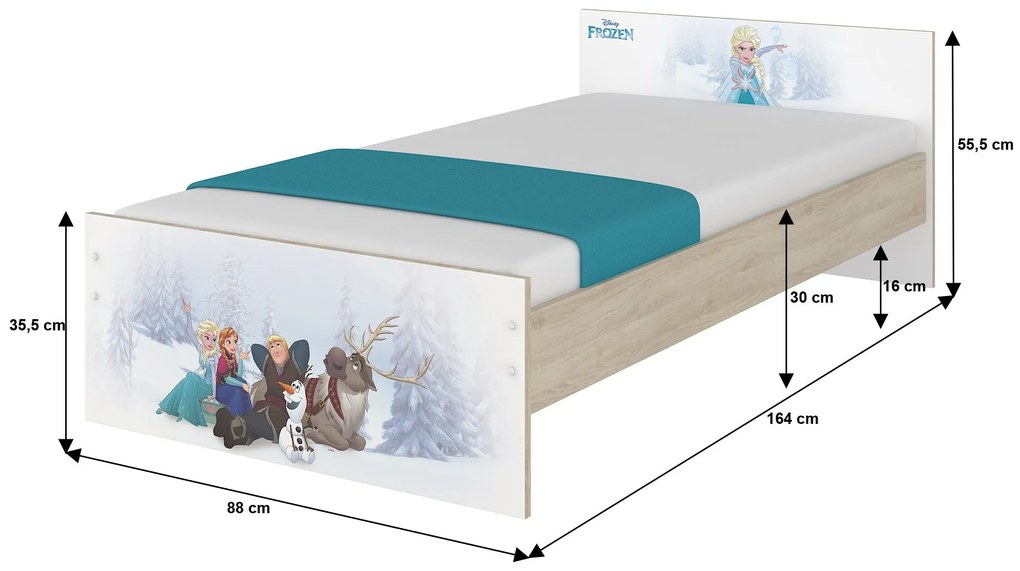 Detská posteľ MAX bez motívu 160x80 cm - svetlý dub