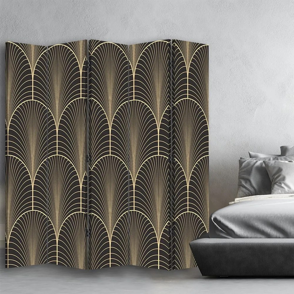 Gario Paraván Geometrická abstrakcia v glamour štýle Rozmery: 180 x 170 cm, Prevedenie: Klasický paraván
