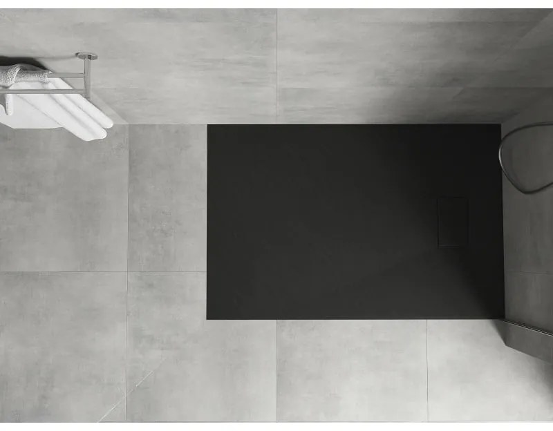 Mexen Hugo, SMC obdĺžniková sprchová vanička 130 x 80 cm, čierna matná, 42708013