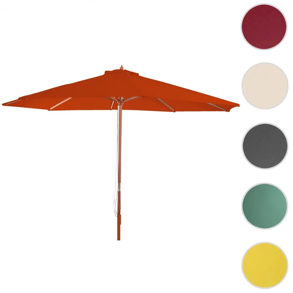 Slnečník Florida Ø 3,5m - polyester/drevo 7kg - bordeaux