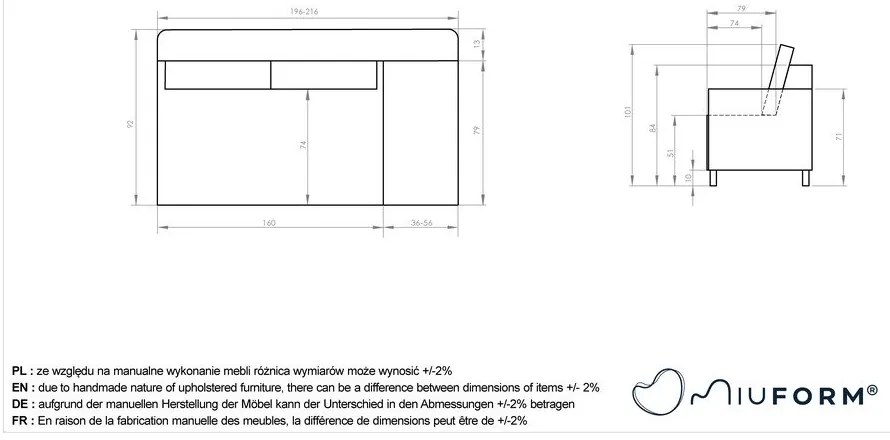 Staroružová menčestrová leňoška (pravý roh) Chic Charlotte – Miuform