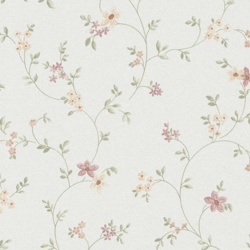 Vliesové tapety na stenu Maison Charme 93770-1, rozměr 10,05 m x 0,53 m, štylizované kvety farebné na krémovom podklade, A.S. CRÉATION