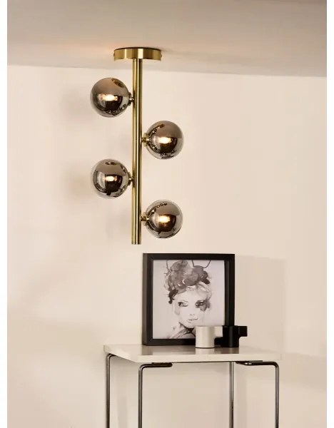 Lucide 45174/04/02 - Luster na tyči TYCHO 4xG9/28W/230V zlatá