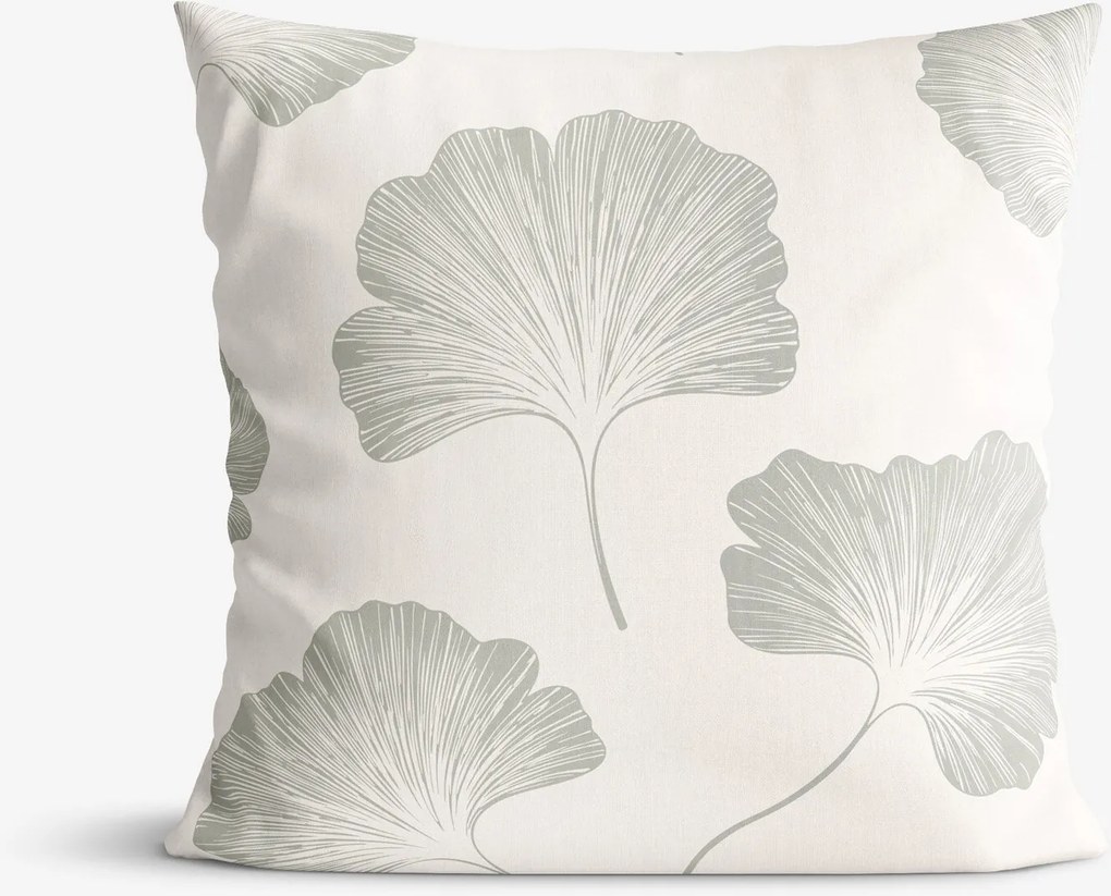 Goldea bavlnená obliečka na vankúš - listy ginkga 50 x 70 cm
