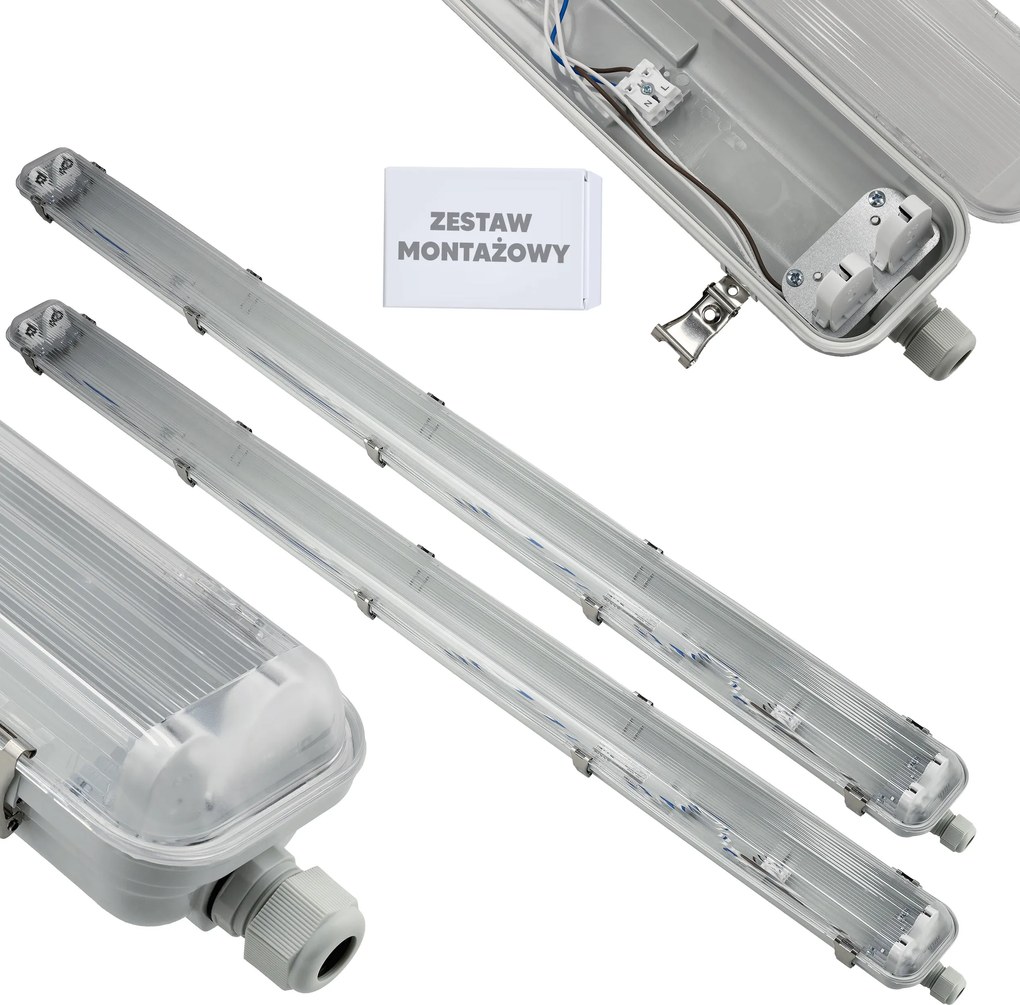 SADA 2x LED hermetických svietidiel Philips 2x128cm pre garáž a dielňu pre trubice