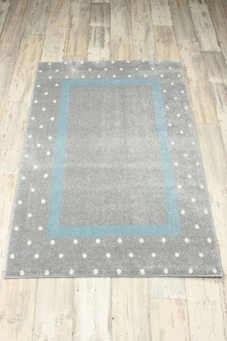 Detský koberec Kiddy 1150 sivý/tyrkysový
