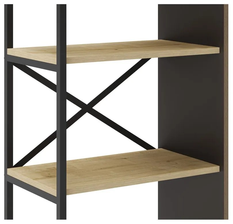 Knižnica v dekore duba v prírodnej farbe 58x175 cm Ara – Marckeric