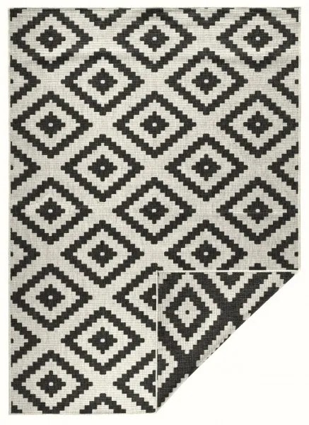 NORTHRUGS - Hanse Home koberce Kusový koberec Twin-Wendeteppiche 103129 schwarz creme – na von aj na doma - 80x150 cm