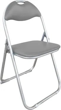 Skladacia stolička Loren, šedá ekokoža%