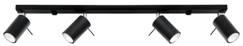 Bodové svietidlo Ring, 4x čierne kovové tienidlo, (možnosť polohovania)