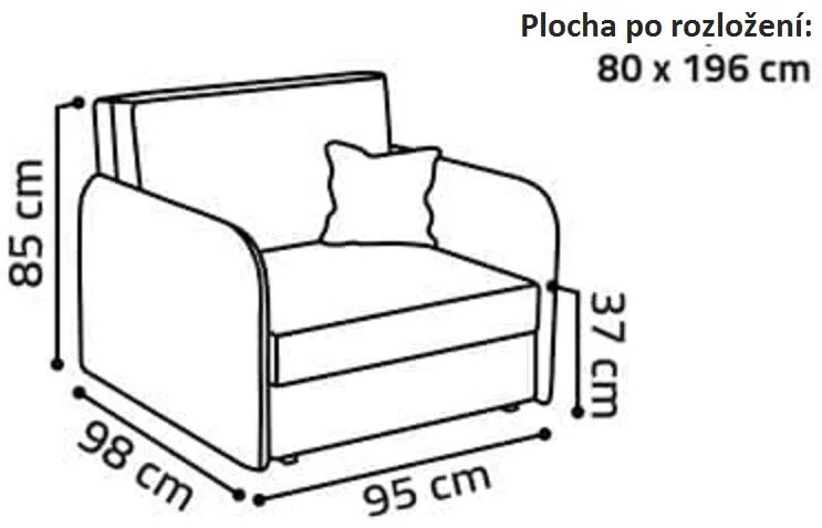 Rozkladacie kreslo Valle, modré