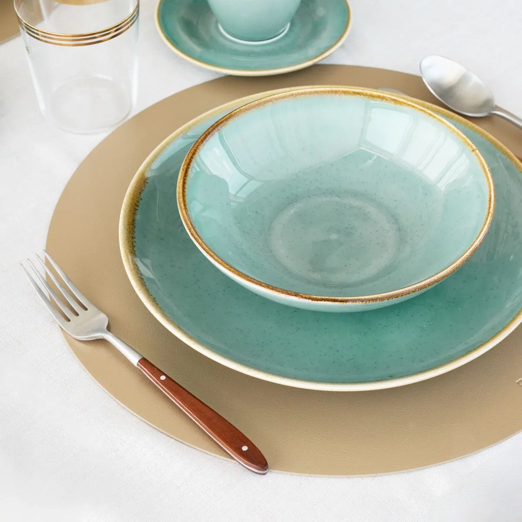 Tanier plytký Sand tyrkysový 28 cm – Gaya - 451958