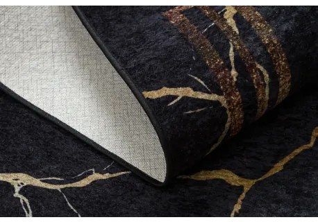 MIRO 51333.801 umývací koberec Mramor, rám protišmykový - čierna / zlato Veľkosť: 80x150 cm