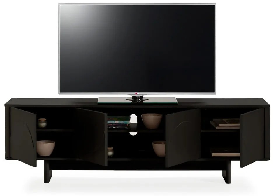 Čierny TV stolík 180x55x40 cm Solei – MOME