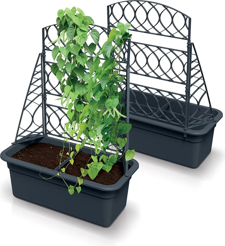 Kvetináč s pergolou Blomas 58 cm sivý
