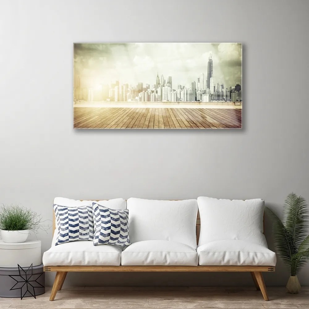 Skleneny obraz Mesto new york paneláky 100x50 cm