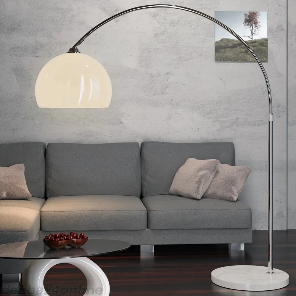 InternetovaZahrada Dizajnová oblúková stojanová lampa s mramorovou základňou - nastaviteľná 190 - 200 cm