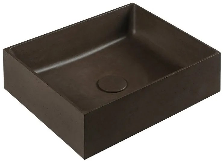 Sapho Sapho, FORMIGO betónové umývadlo na dosku, 47,5x36,5cm, tmavo hnedá, FG115