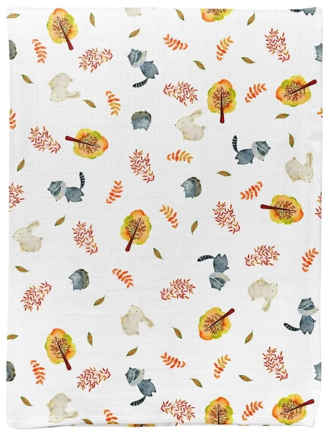 Biela mušelínová detská deka 75x100 cm Forest – Mijolnir