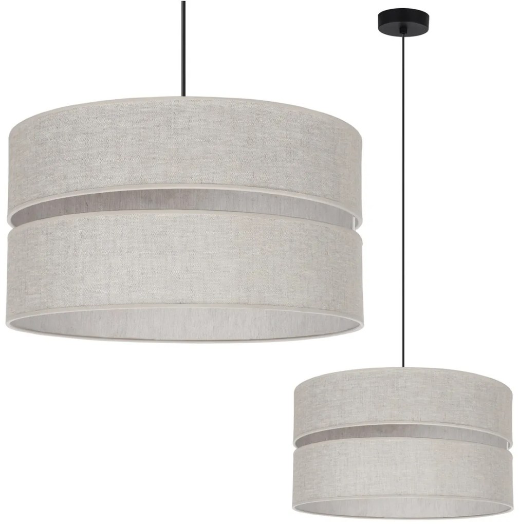 Závesné svietidlo Len, 1x svetlobéžové textilné tienidlo, (fi 40 cm), b