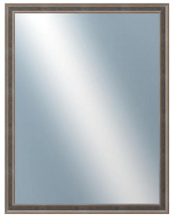 DANTIK - Zrkadlo v rámu, rozmer s rámom 70x90 cm z lišty TOOTH malá striebornočierna (3164)