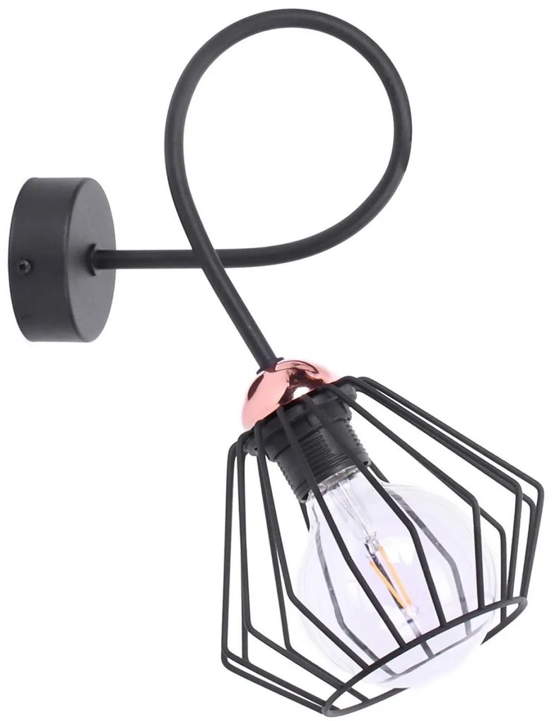 Nástenné svietidlo Nuvola, 1x drôtené tienidlo (výber z 2 farieb), (výber zo 4 tvarov tienidla), c