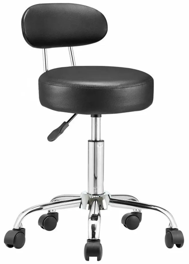 Kozmetická stolička s opierkou, čierna