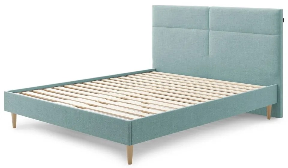Tyrkysovomodrá dvojlôžková posteľ Bobochic Paris Elyna Light, 160 x 200 cm