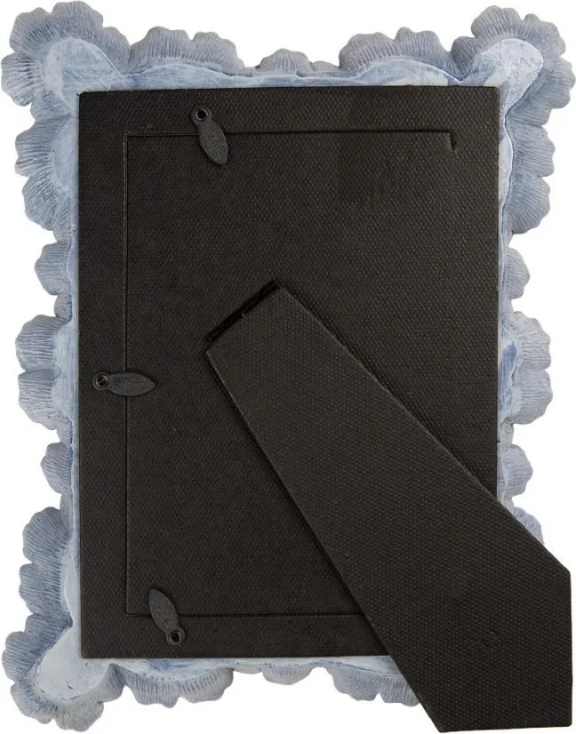 Modrý fotorámik s kvetmi - 19*3*25 cm / 10*15 cm