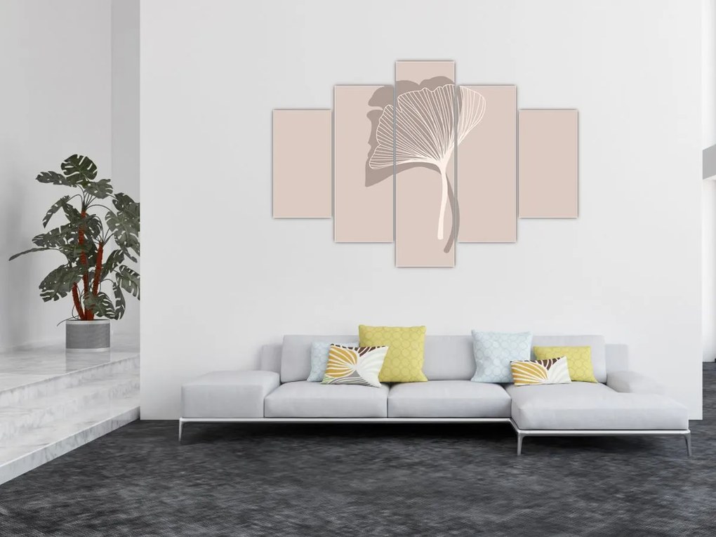 Obraz - Béžové listy N⁰4 (150x105 cm)
