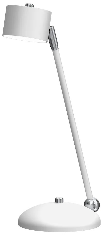 Stolná lampa Arena, 1x biele kovové tienidlo, w/ch