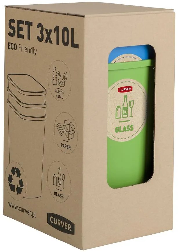 Súprava košov na triedenie odpadu 3x10l 249841