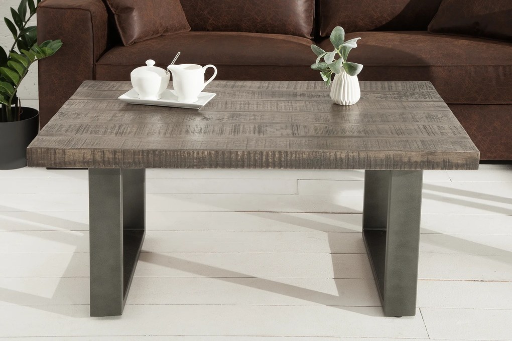 Konferenčný stolík Iron Craft 100cm sivý Mango