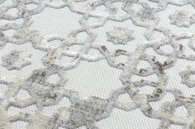 Koberec SOLE D3882 Ornament - ploské tkanie béžový / sivý