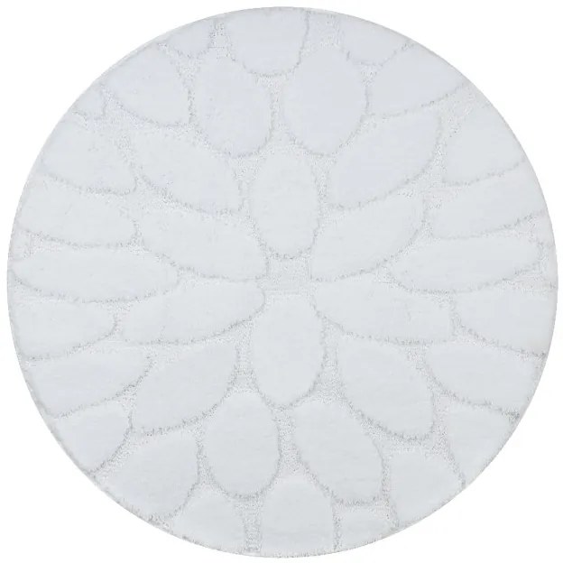 Kúpeľňový koberček SUPREME STONES kamienky, biely kruh