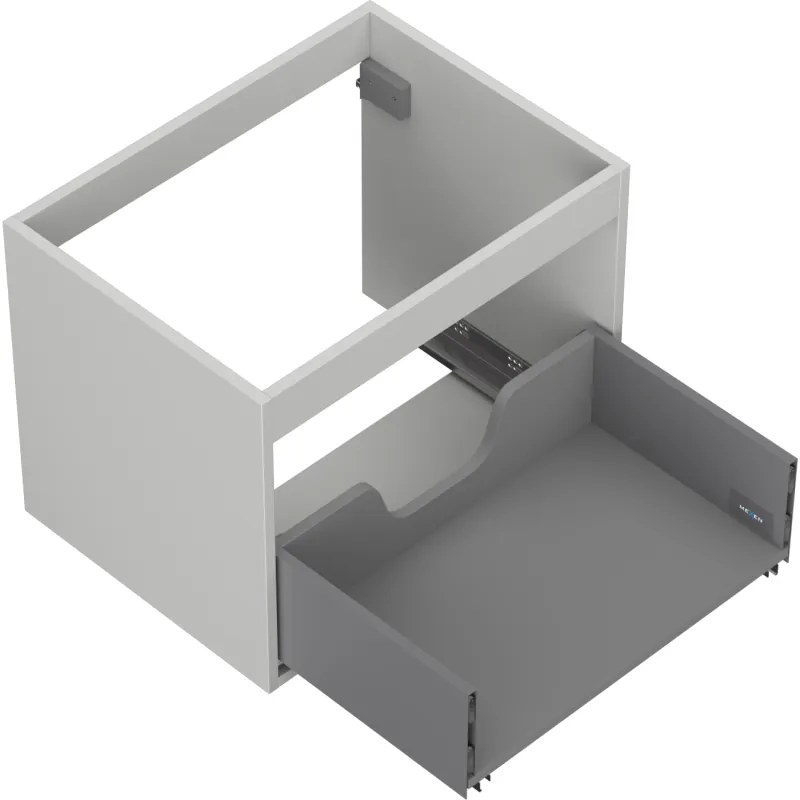 Mexen Box-A, závesná skrinka 60 cm, 1 zásuvka, sivá matná, 91AX0-0600-470-1-62