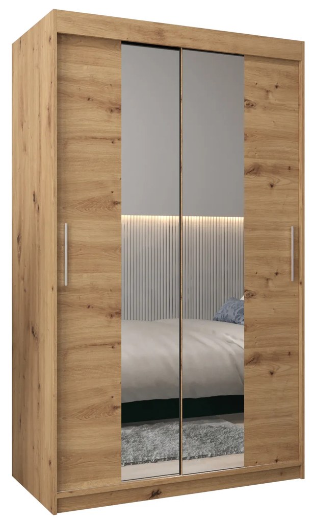 Šatníková skriňa 120 cm Toki 1 (Dub artisan + Dub artisan). Akcia -61%. Vlastná spoľahlivá doprava až k Vám domov. 1064897