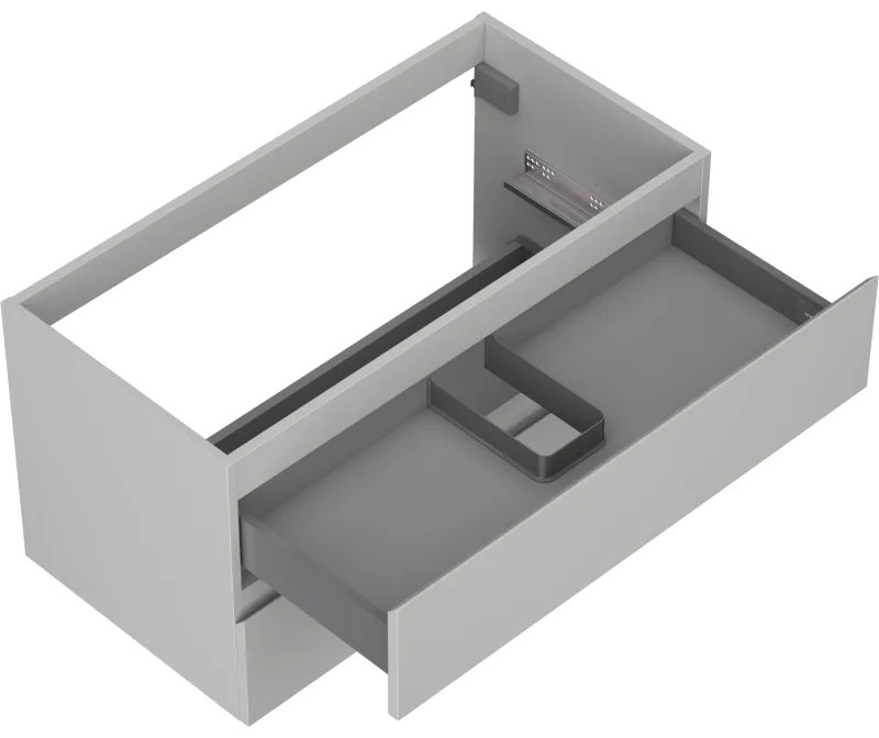 Mexen Orio, kúpeľňová skrinka 90 cm, 2 zásuvky, sivá matná, 91A10-09047-2-BFF62