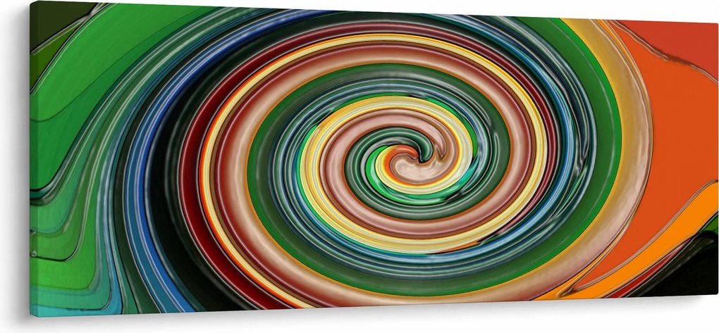 Abstraktný obraz - farebná špirála (120x50 cm)